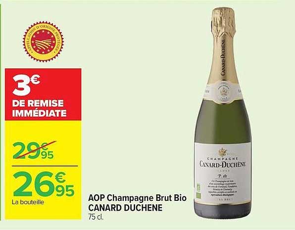 AOP Champagne Brut Bio CANARD DUCHENE 75 cl.