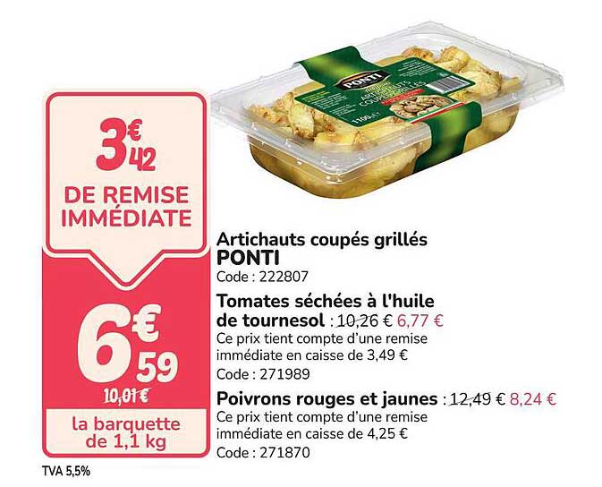 Artichauts coupés grillés PONTI