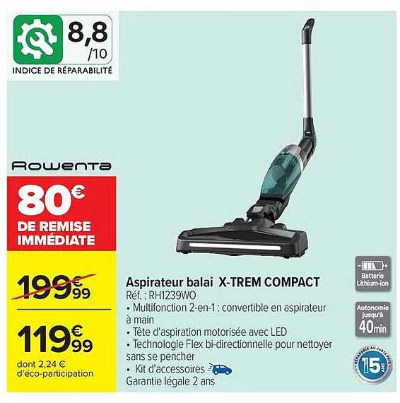 Aspirateur balai X-TREM COMPACT