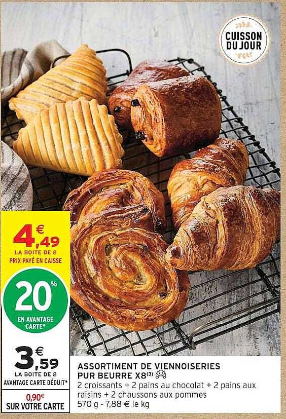 ASSORTIMENT DE VIENNOISERIES PUR BEURRE X8