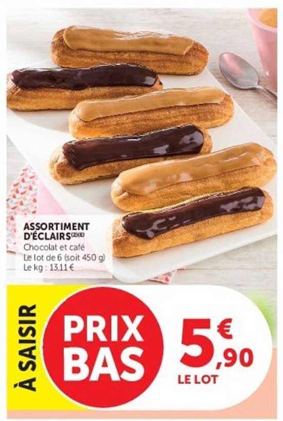 ASSORTIMENT D'ÉCLAIRS chocolat et café Le lot de 6 (soit 450 g)