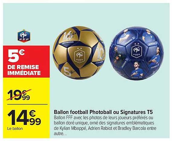 Ballon football Photoball ou Signatures T5