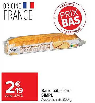 Barre pâtissière SIMPLE