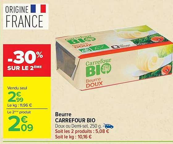 Beurre CARREFOUR BIO