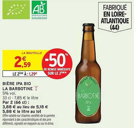 BIÈRE IPA BIO LA BARBOTINE