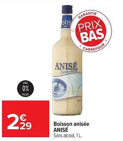 Boisson anisée ANISÉ Sans alcool, 1 L.