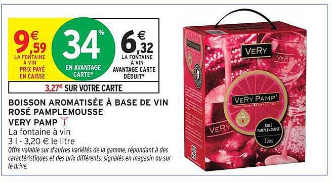 BOISSON AROMATISÉE À BASE DE VIN ROSÉ PAMPLEMOUSSE VERY PAMP