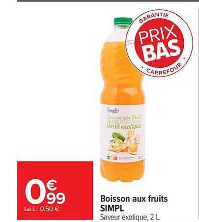 Boisson aux fruits SIMPL Saveur exotique, 2 L