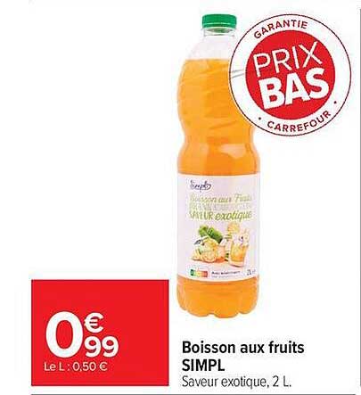 Boisson aux fruits SIMPL Saveur exotique, 2 L
