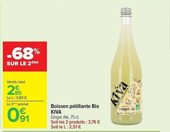 Boisson pétillante Bio KIVA