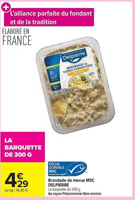 Brandade de morue MSC DELPIERRE