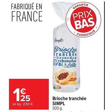 Brioche tranchée SIMPL