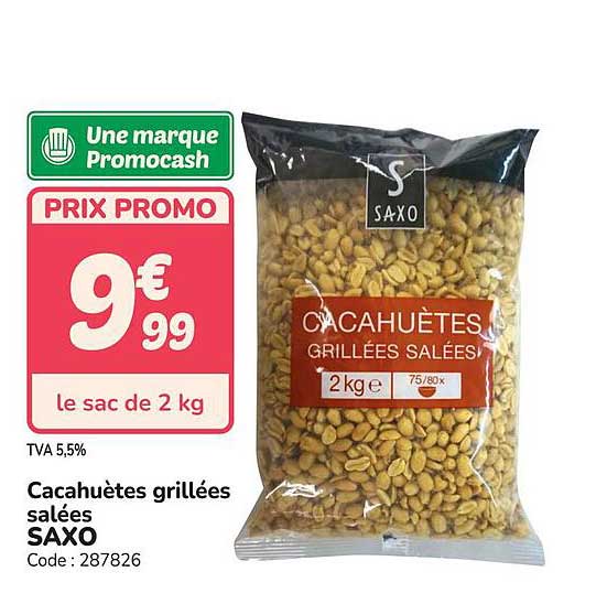 Cacahuètes grillées salées SAXO