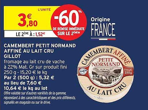CAMEMBERT PETIT NORMAND AFFINÉ AU LAIT CRU GILLOT