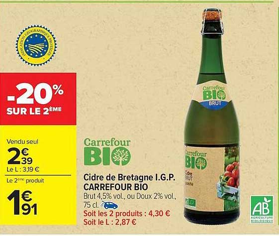 Carrefour BIO Cidre de Bretagne I.G.P. CARREFOUR BIO