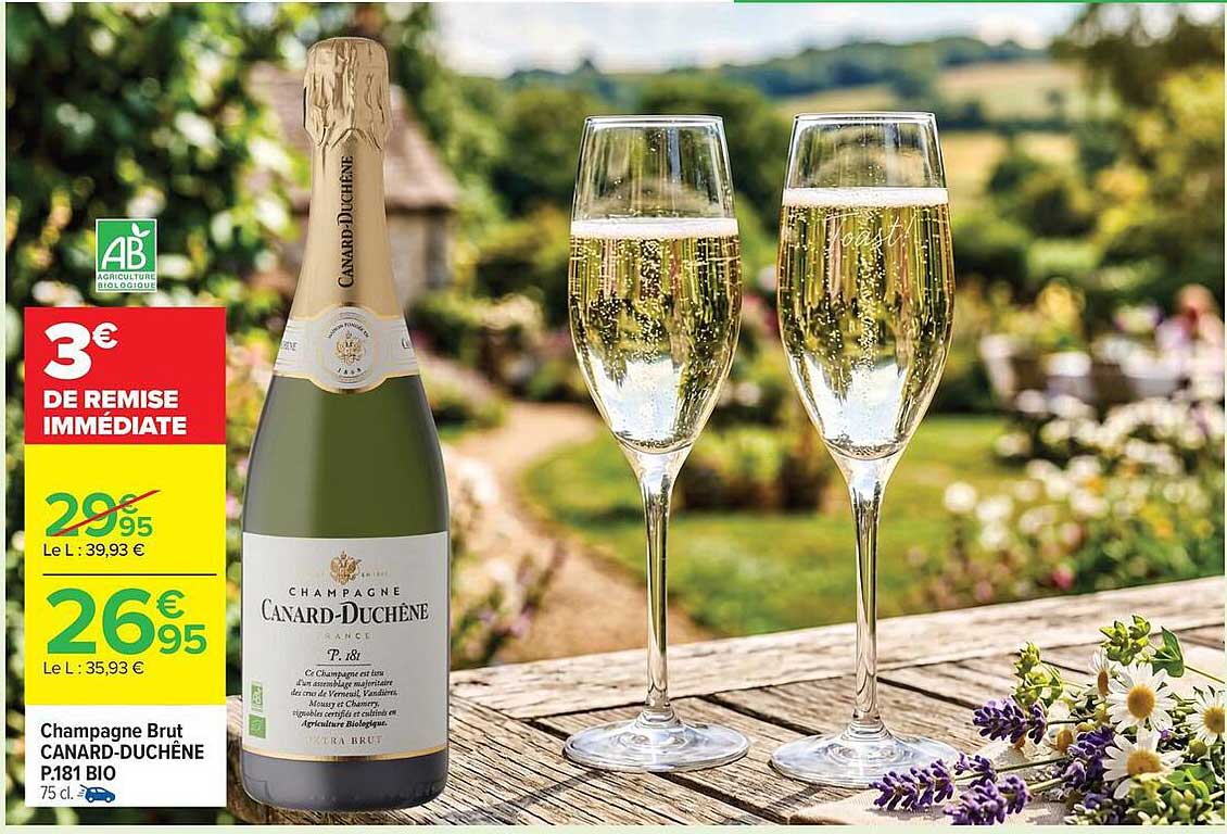 Champagne Brut CANARD-DUCHÊNE P.181 BIO 75 cl