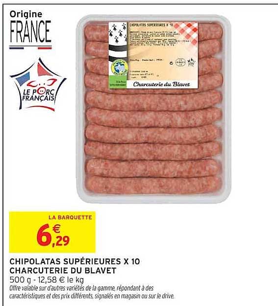 CHIPOLATAS SUPÉRIEURES X 10 CHARCUTERIE DU BLAVET