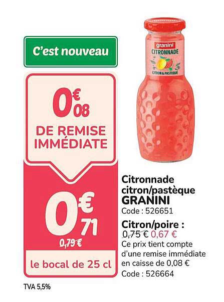 Citronnade citron/pastèque GRANINI