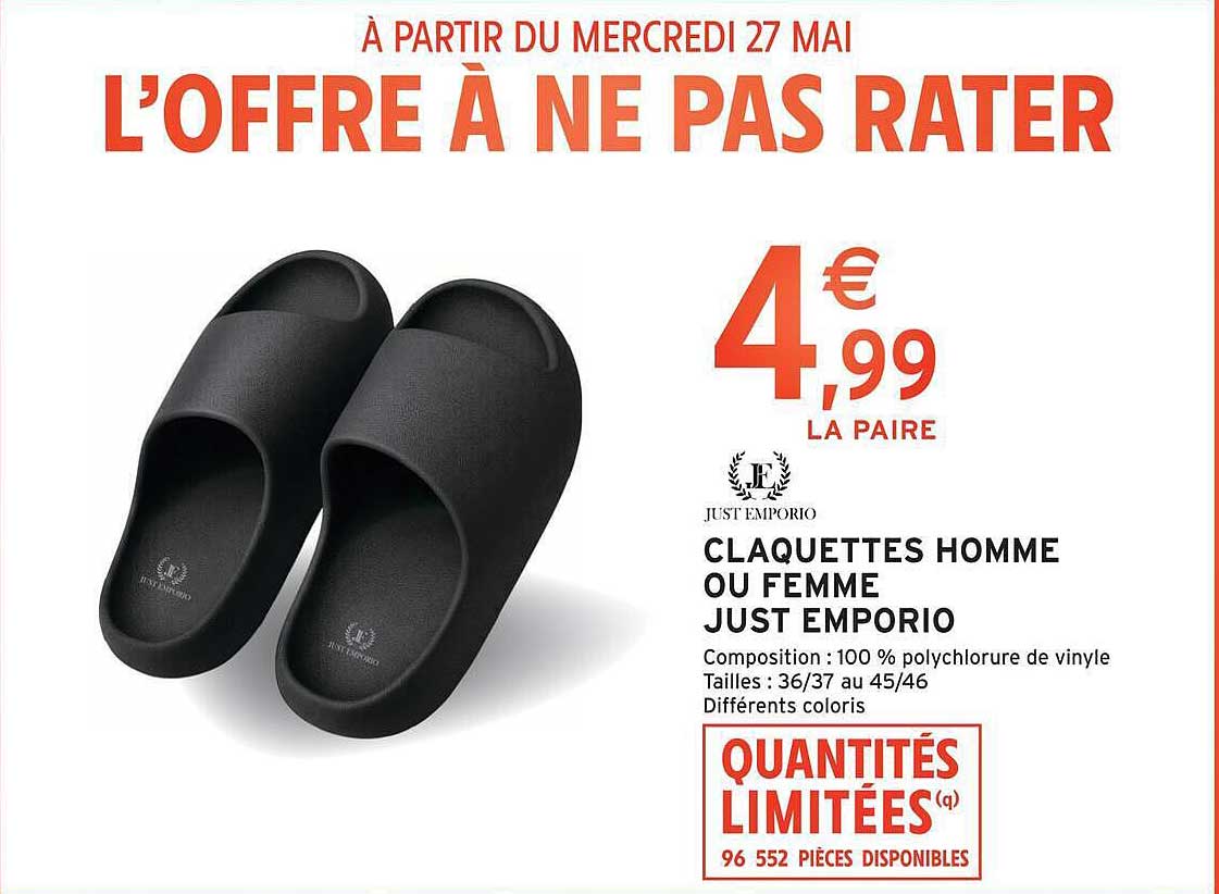CLAQUETTES HOMME OU FEMME JUST EMPORIO