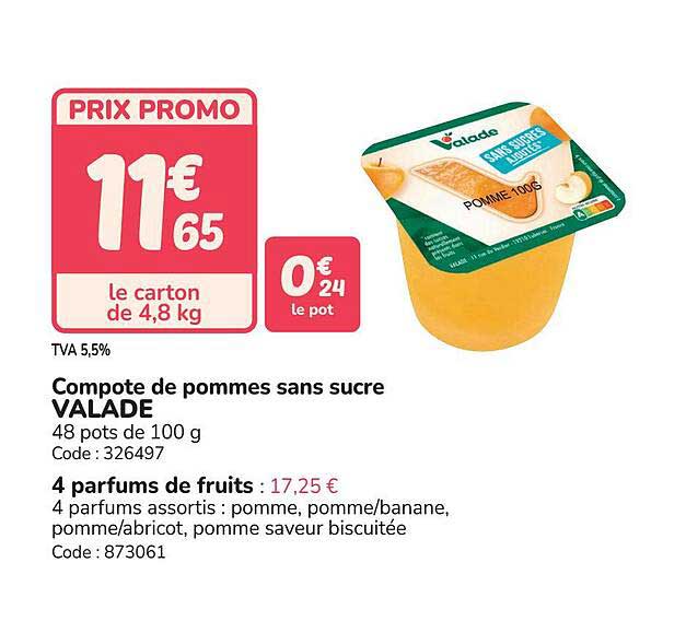 Compote de pommes sans sucre VALADE