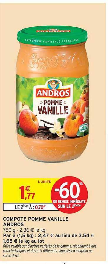 COMPOTE POMME VANILLE ANDROS