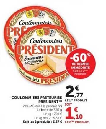 COULOMMIERS PASTEURISE PRESIDENT