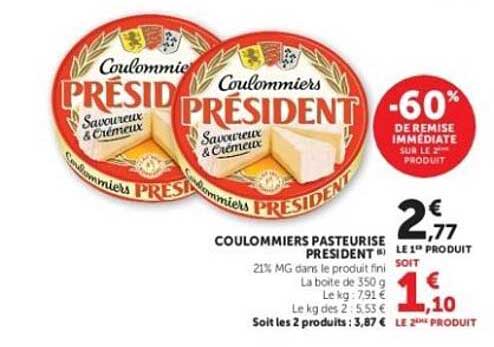Coulommiers PRESIDENT Saveur & Crémeux
