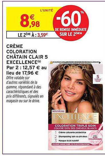 CRÈME COLORATION CHÂTAIN CLAIR 5 EXCELLENCE (b)
