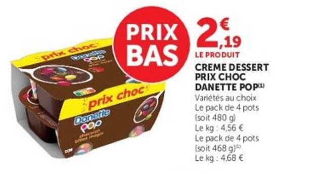CREME DESSERT PRIX CHOCO DANETTE POP