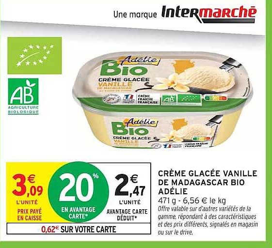 CRÈME GLACÉE VANILLE DE MADAGASCAR BIO ADÉLIE