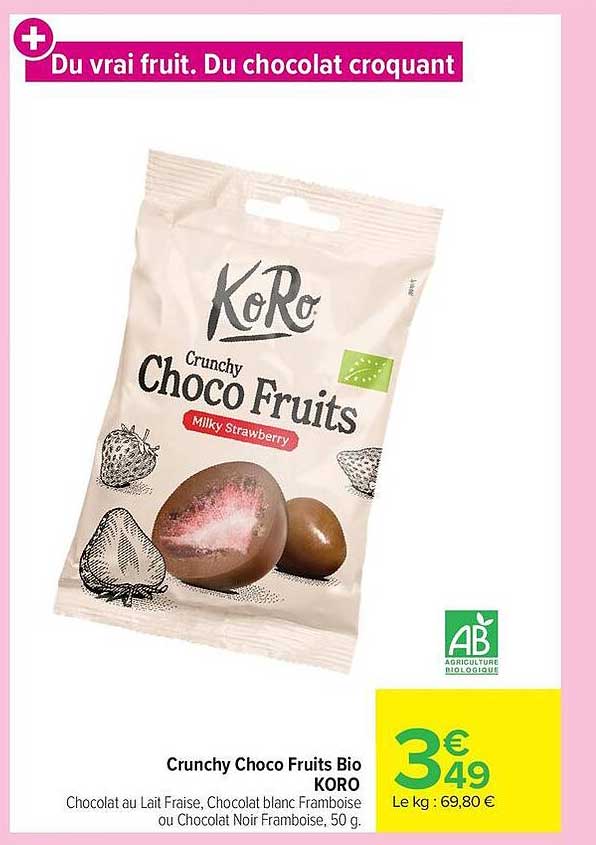 Crunchy Choco Fruits Bio KORO