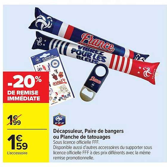 Décapsuleur, Paire de bangers ou Planche de tatouages