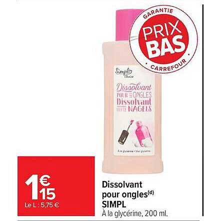 Dissolvant pour ongles SIMPL
