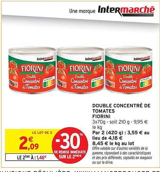 DOUBLE CONCENTRÉ DE TOMATES FIORINI