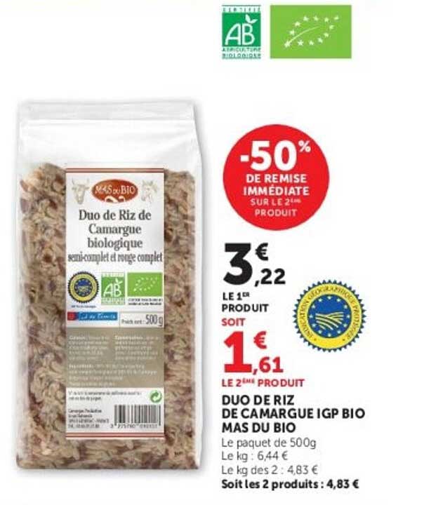 DUO DE RIZ DE CAMARGUE IGP BIO MAS DU BIO