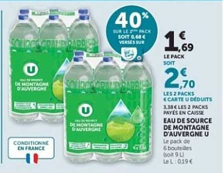 EAU DE SOURCE DE MONTAGNE D’AUVERGNE U