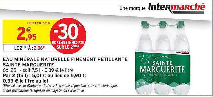 EAU MINÉRALE NATURELLE FINEMENT PÉTILLANTE SAINTE MARGUERITE