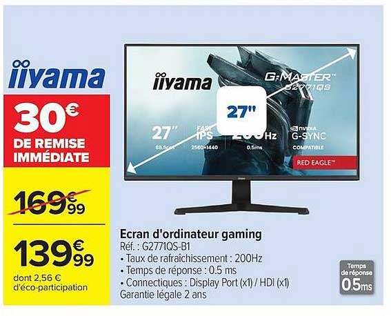 Ecran d'ordinateur gaming