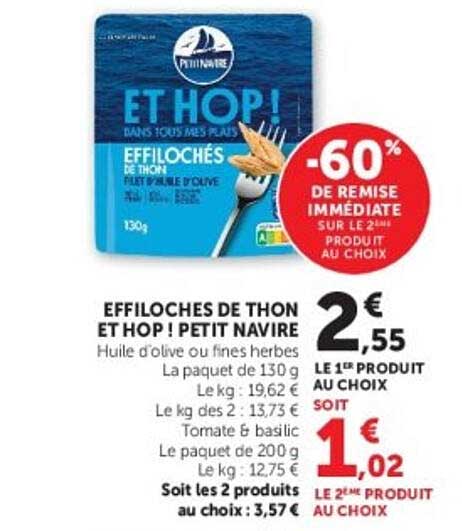 EFFILOCHES DE THON ET HOP ! PETIT NAVIRE