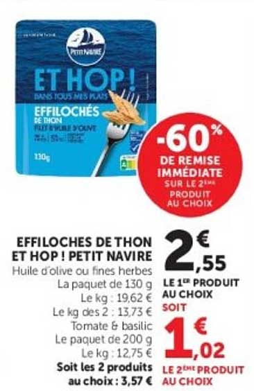 EFFILOCHES DE THON ET HOP ! PETIT NAVIRE