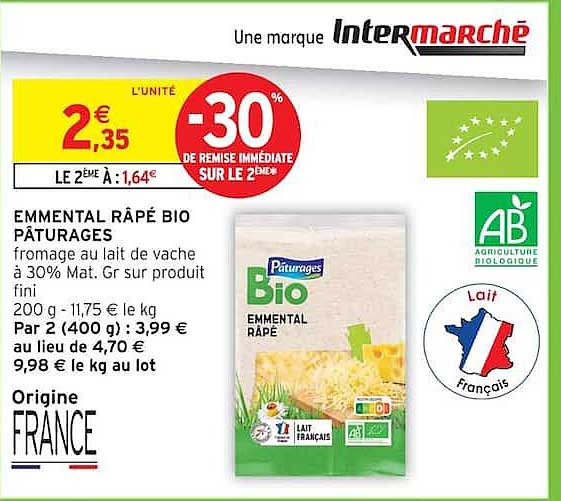 EMMENTAL RÂPÉ BIO PÂTURAGES