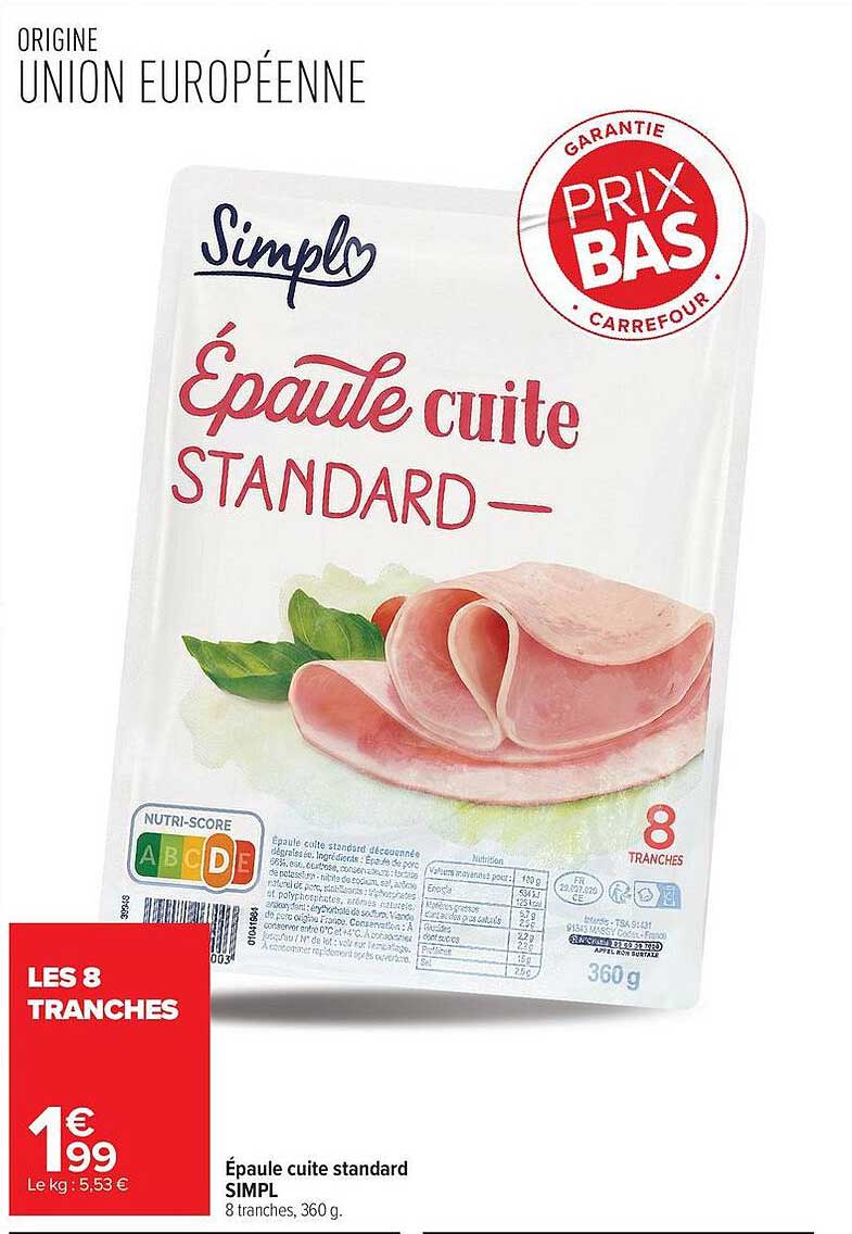 Épaule cuite standard SIMPL