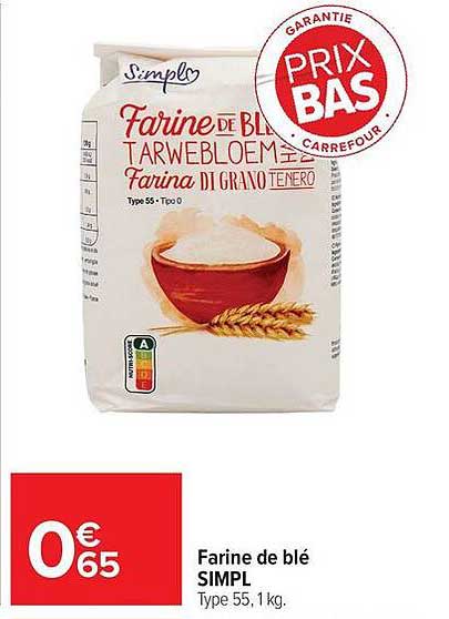 Farine de blé SIMPL Type 55 1 kg