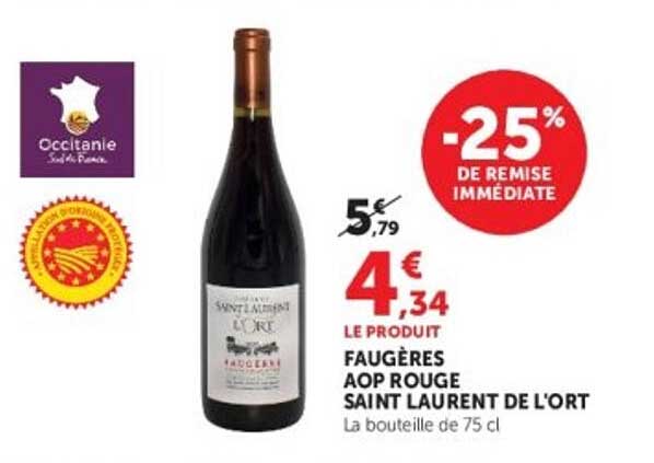 FAUGERES AOP ROUGE SAINT LAURENT DE L'ORT