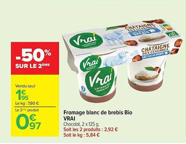 Fromage blanc de brebis Bio VRAI