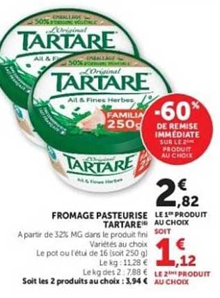 FROMAGE PASTEURISE TARTARE
