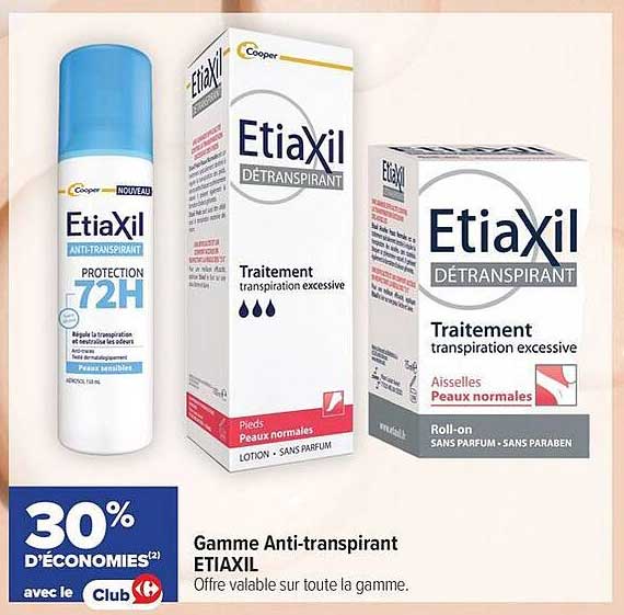Gamme Anti-transpirant ETIAXIL