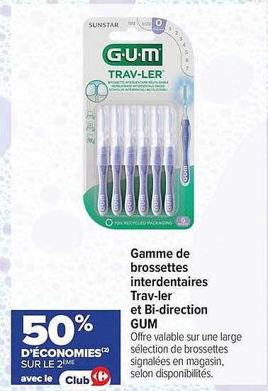 Gamme de brossettes interdentaires Trav-ler et Bi-direction GUM