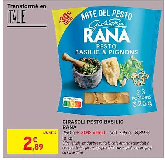GIRASOLI PESTO BASILIC RANA