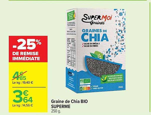 Graine de Chia BIO SUPERME 250 g.